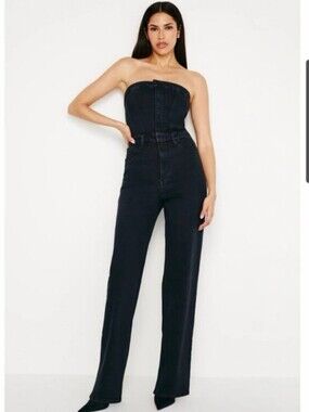 NWT Good American Fit For Success Denim Jumpsuit